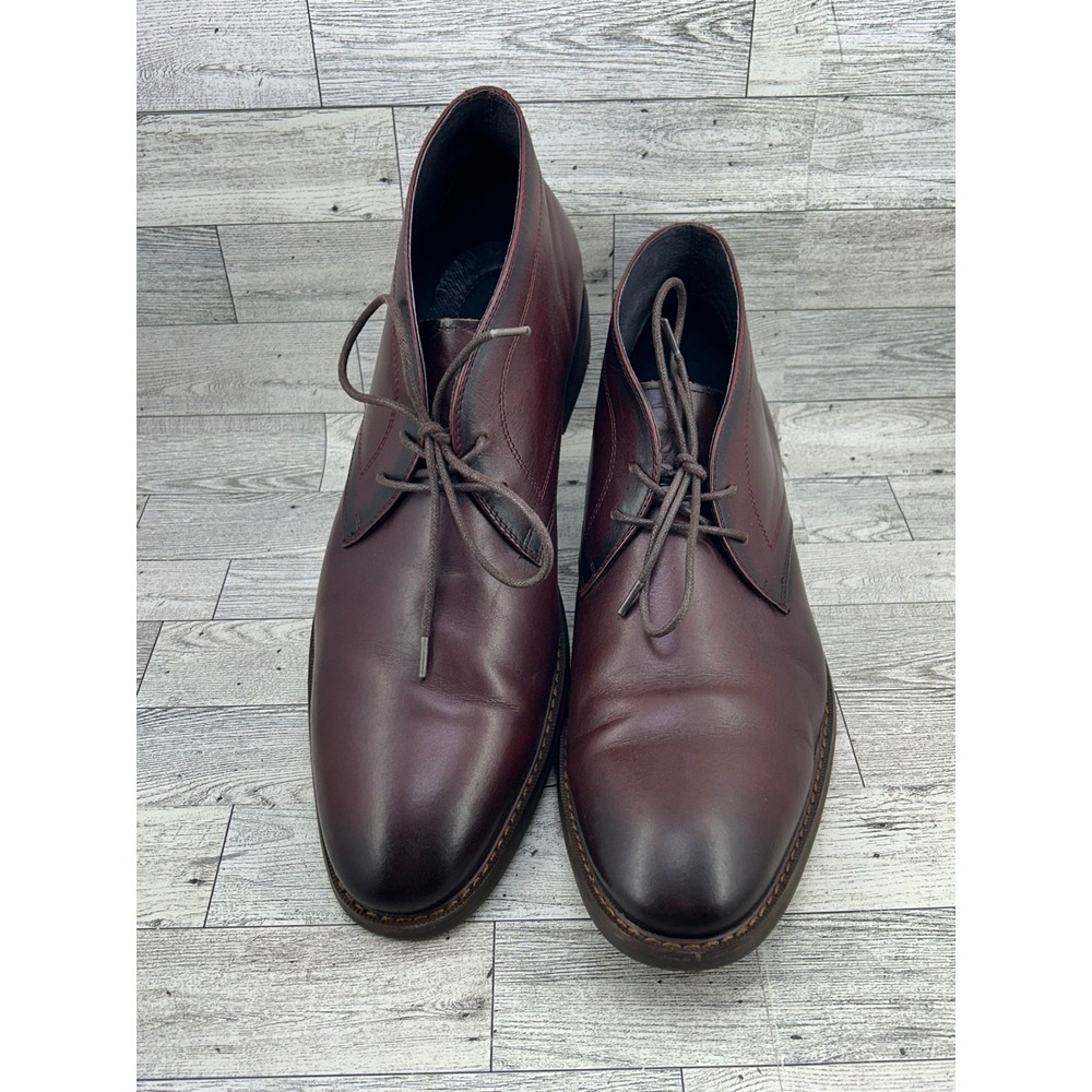 Moretti Black Label Mens‎ Glen Burgundy Leather Chukka Boots B5800M Size 13 D